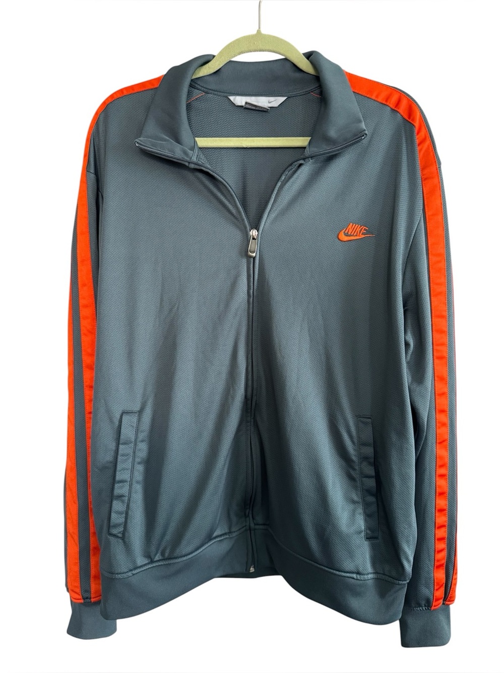 Vintage Nike Grey Orange Track Jacket Men’s Size XL Streetwear Athletic